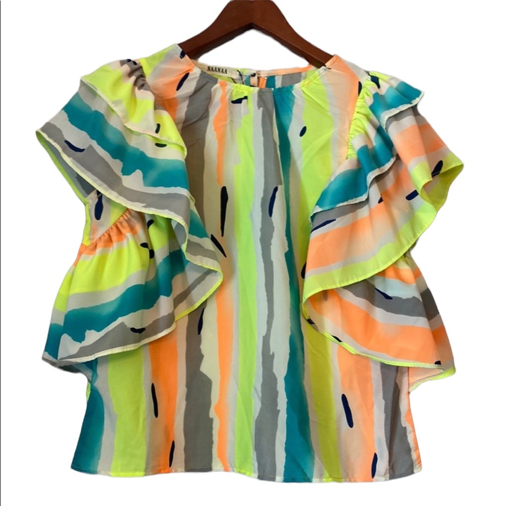 NaaNaa Colorful Neon Short Sleeve Top